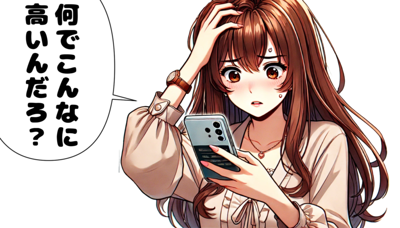 auの携帯料金がなぜ高いのか悩む女性