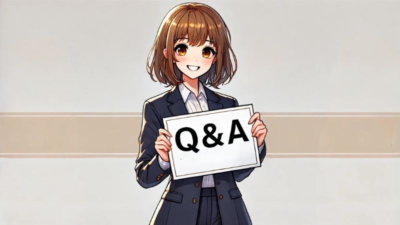 auからUQモバイルやahamoに乗り換えする際のQ&Aの札を持つ女性
