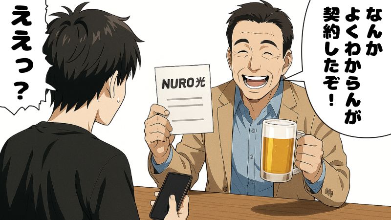 NURO光を契約してしまった父に驚く息子