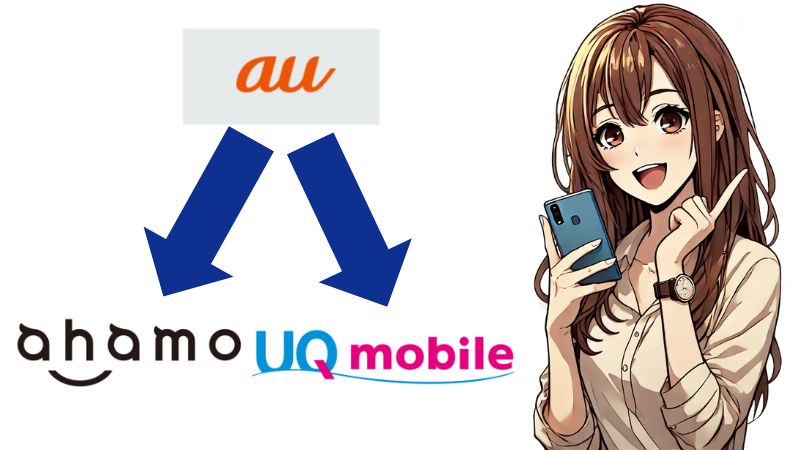auからahamoやUQモバイルに乗り換えを勧める女性