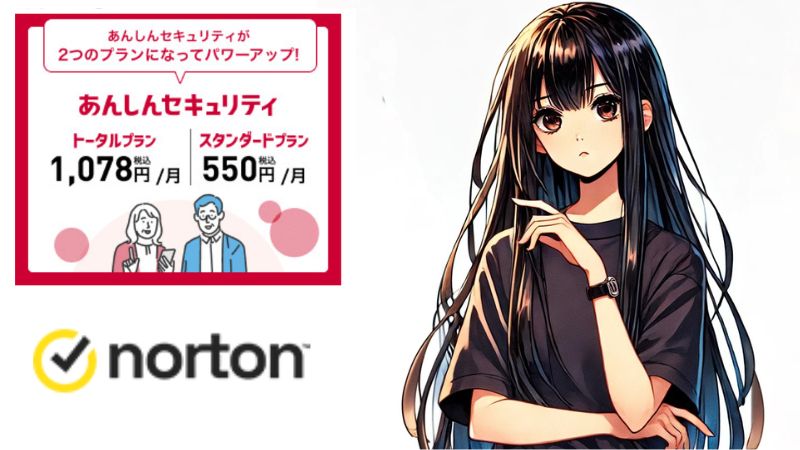 あんしんセキュリティとノートンどっちも必要か悩む女性