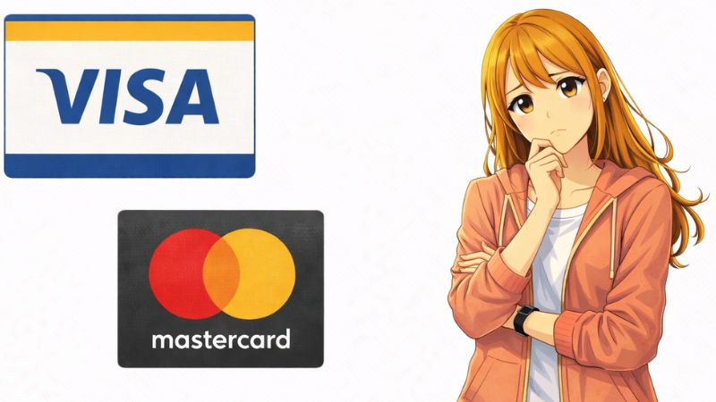 dカード GOLDのブランドがVisaとmastercardで悩む女性