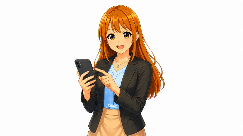 dカード GOLDからdカード PLATINUMへ切り替え手順を説明する女性