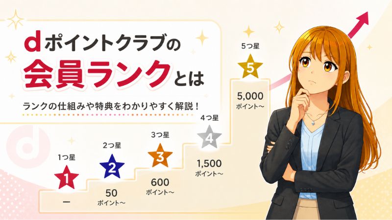 dポイントクラブの会員ランクについて考える女性